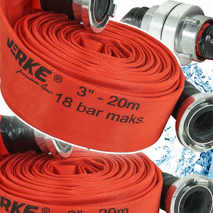 WĄŻ STRAŻACKI PARCIANY DO Wody Brudnej Szamba 3 CALE 20M Ze Złączkami