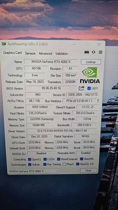 Komputer RTX 4060 TI 16GB/ RYZEN 7/ 16GB RAM/ SSD 1 TB