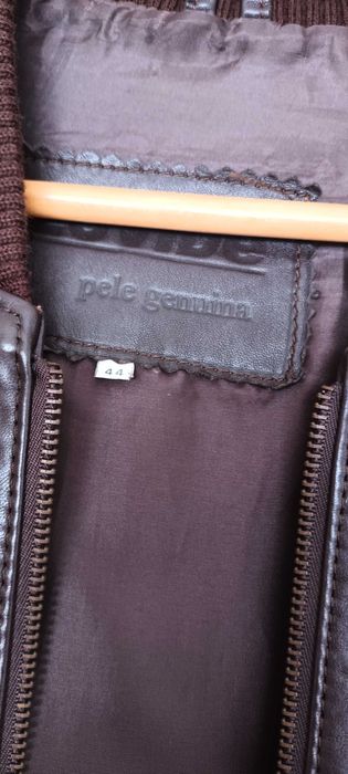 Blusão de pele genuína, cor castanha