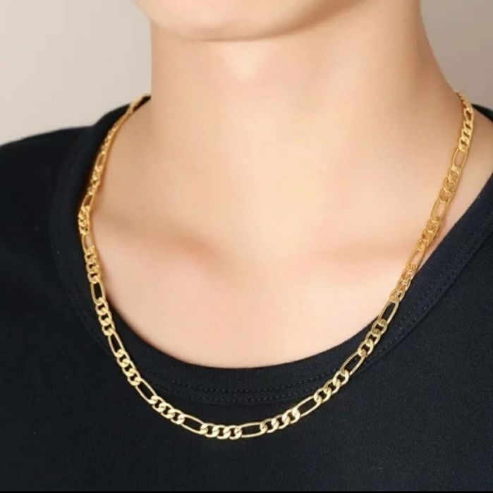 Pozłacany łancuszek figaro unisex