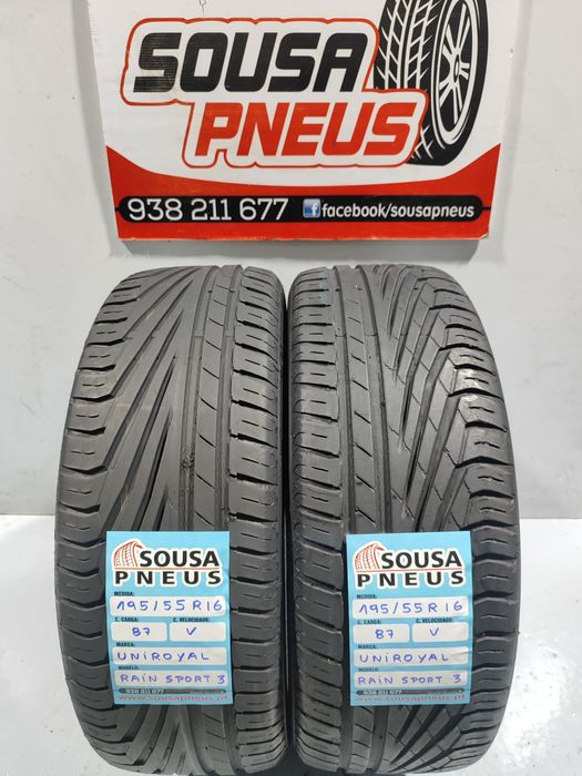 2 pneus semi novos Uniroyal 195-55R16 - Oferta da entrega dos portes