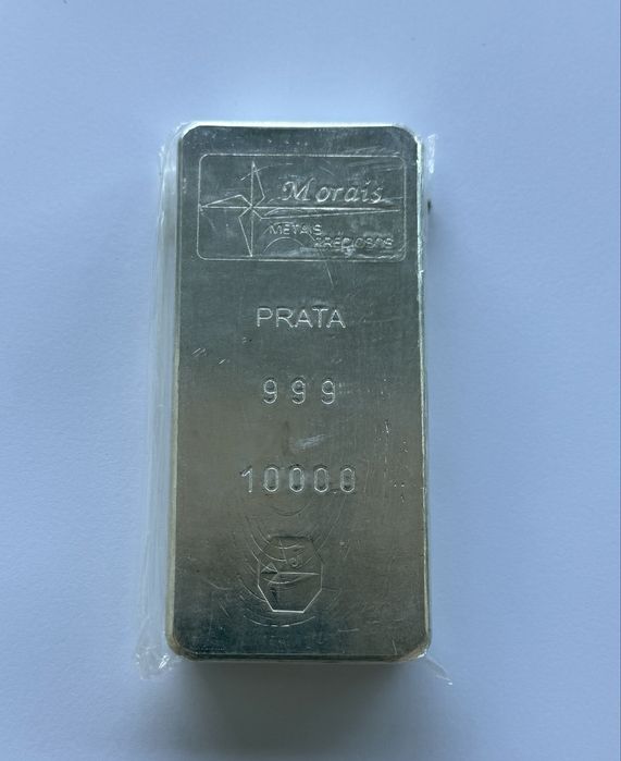 Barra de prata fina 1kg Morais 999 (barra antiga)