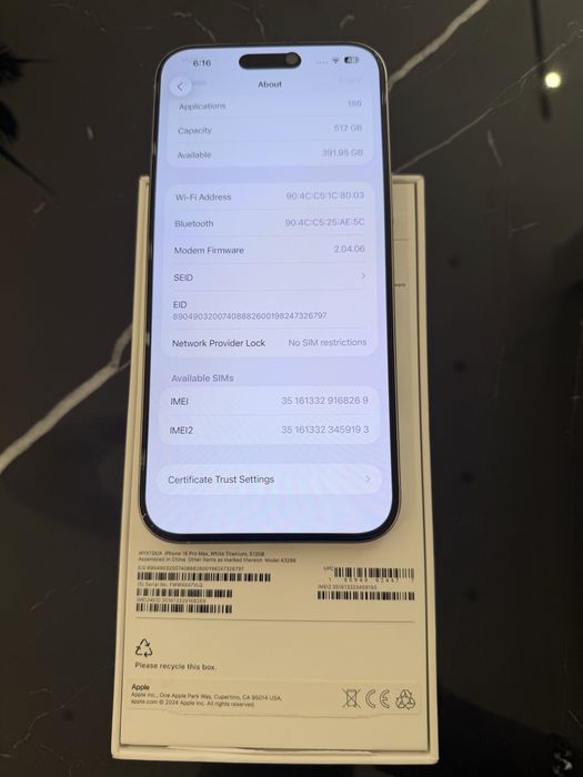 iPhone 16 Pro Max 512GB neverlock
