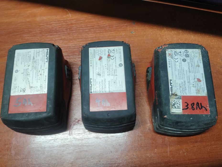 Baterie Hilti 21,6v 5Ah 4Ah 3,8Ah