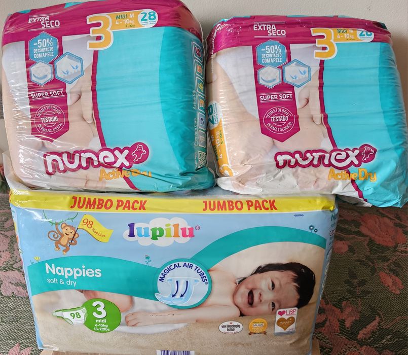 Памперси 3 (LUPILU soft&dry, nunex)