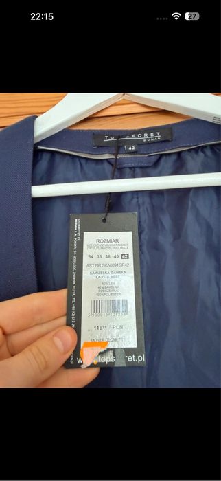 Nowa kamizelka granatowa  XL lniana