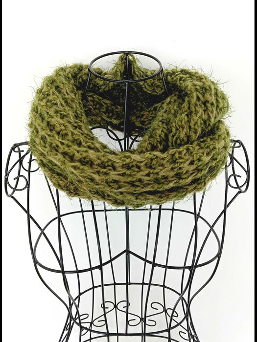 Gola lã sintética - verde - tamanho único