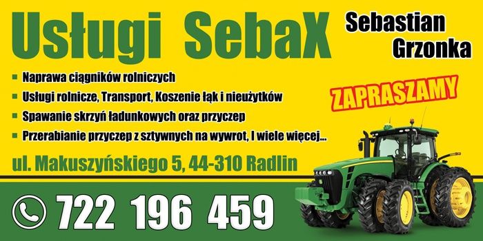 Naprawa ciągników rolniczych. Naprawa maszyn rolniczych.