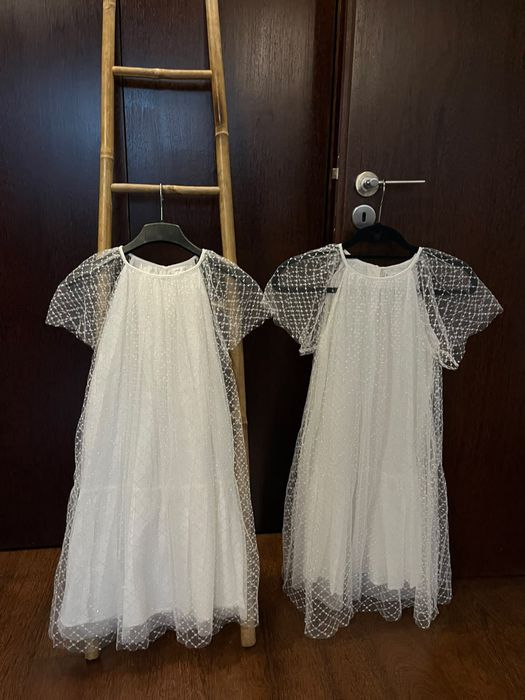 Vestido branco com brilhantes da Mango