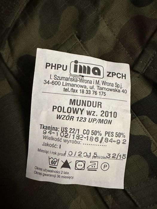 Mundur polowy wzór 124 P/MON lub 124 L/MON