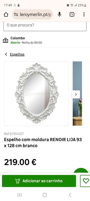 Espelho com Moldura em Mogno