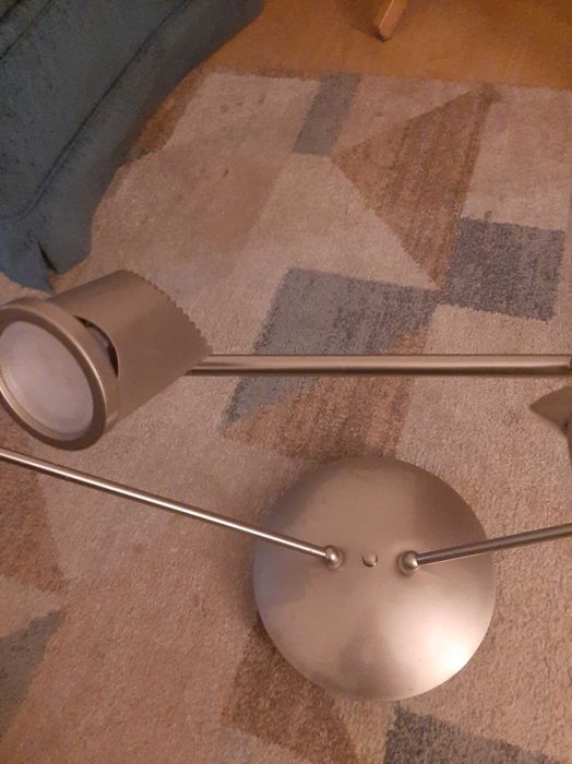 Candeeiro de tecto cinza metalizado com 4 projectores