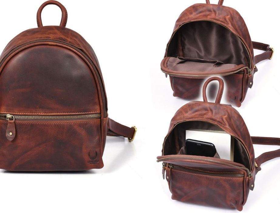 Brązowy plecak skórzany Corno d'oro mini BP109B