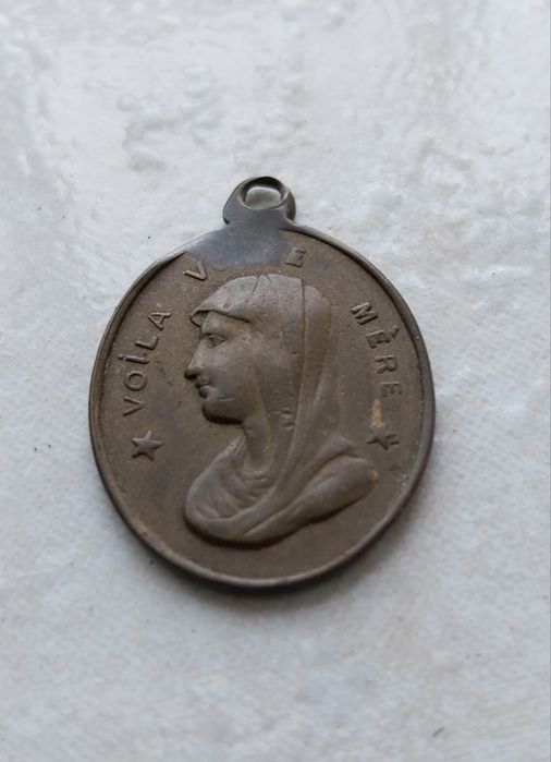 Medalha muito antiga Virgem Maria