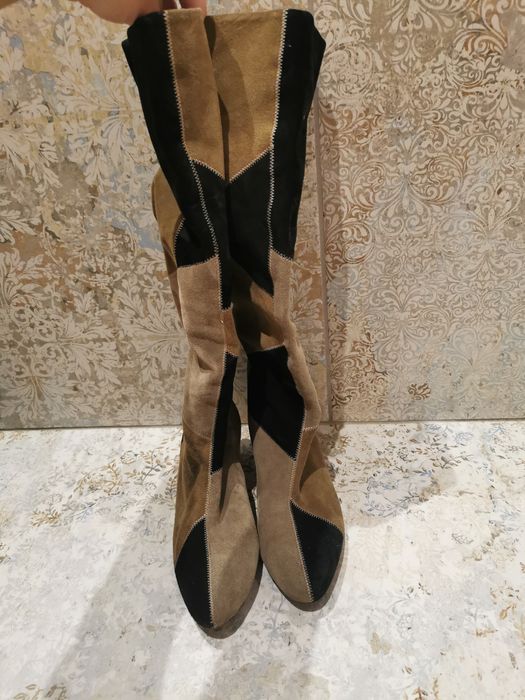 Markowe skórzane botki/kozaki Cuir Veritable r. 39