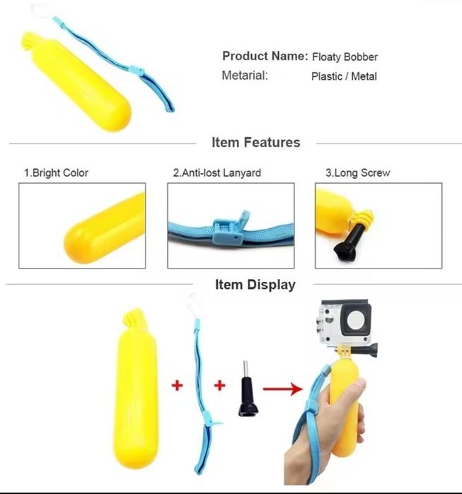 Akcesoria do kamerki sportowej  GoPro Dji Action szelki pływak statyw