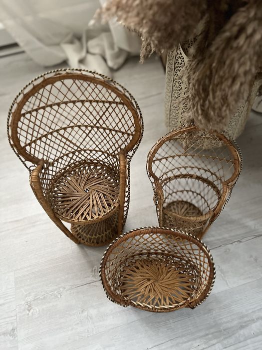 Wiklinowe kwietniki, ozdoby, koszyczki boho