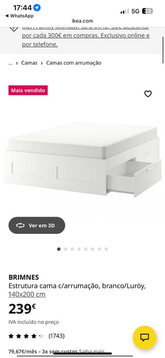 Cama casal BRIMNES Ikea