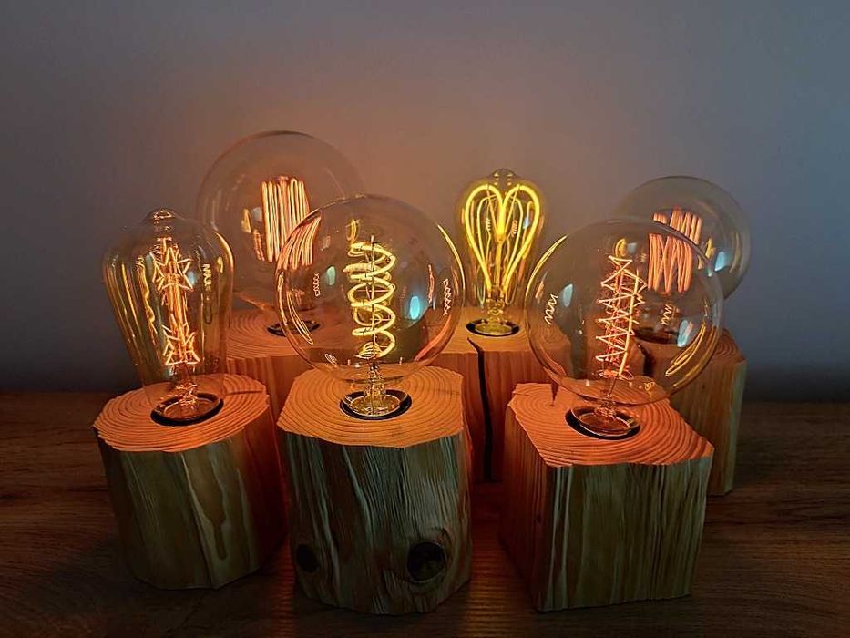 Lampa wisząca w stylu loft, vintage. Stara belka drewniana, Handmade