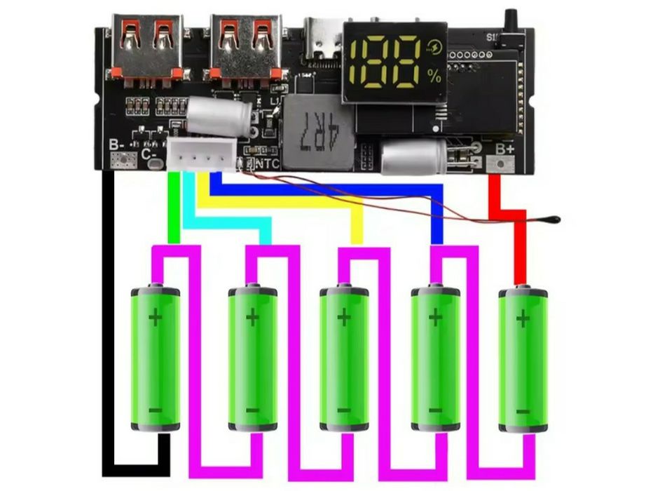 Плата повербанка 100w 3-4-5s