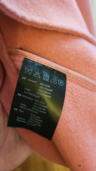 Płaszcz róż przejściowy wełna wiskoza r. 38, 40 Hallhuber