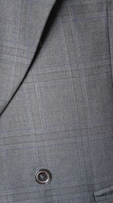 Kamizelka Nowa Dwurzędowa Massimo Dutti Rozmiar 46 175/92 Szary Krata