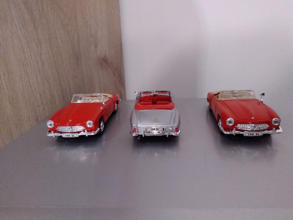 Mercedes-Benz 190 SL Kolekcjonerski 1955R. Czerwony, Szary 3 Sztuki.