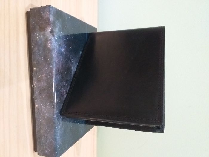 Carteira homem preta em pele