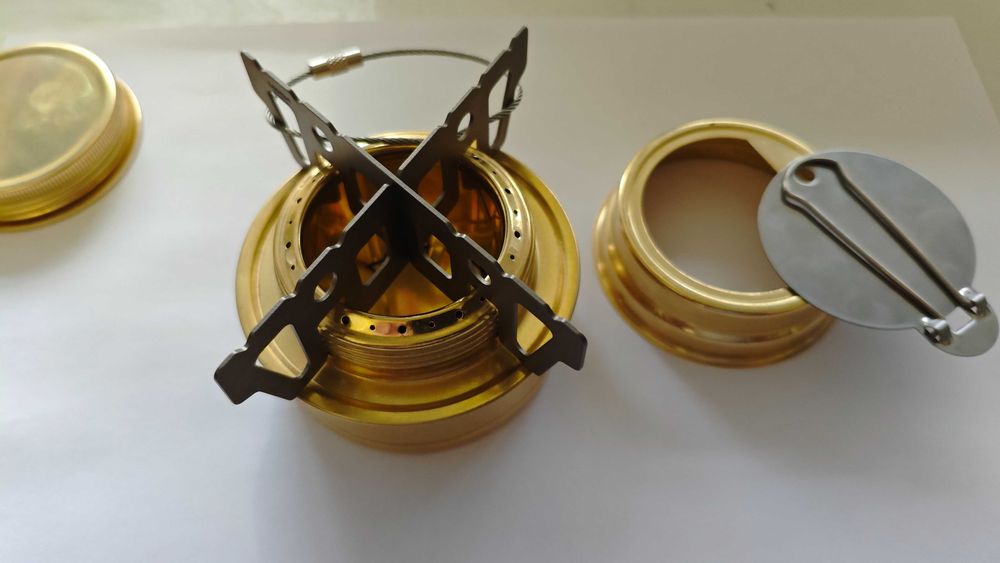 Спиртовая горелка. Метал. + крестовина титан