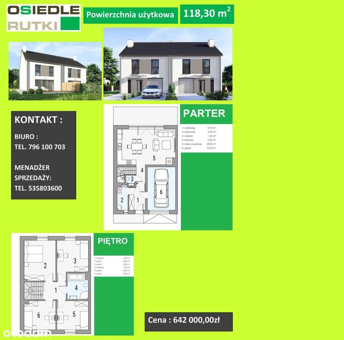 Domy - stan deweloperski | 52–152 m² |działki 500–700 m2|różne ceny