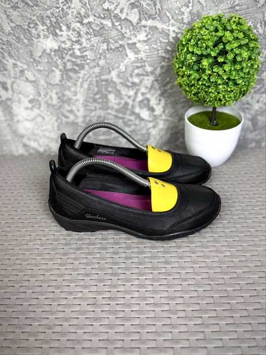 Skechers Relaxed Fit балетки мокасины 37 размер женские кожаные черные