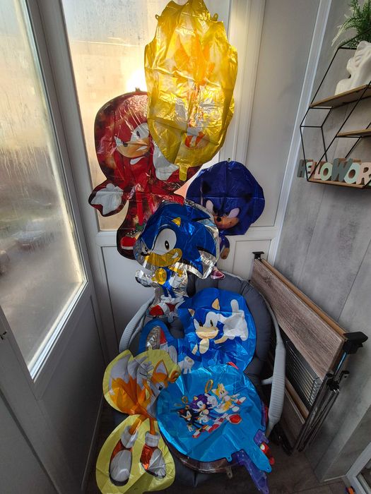 Великий сет святкових фольгованих кульок Сонік 11шт