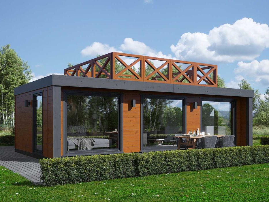 DOMEK 35m2 na ROD domek 4x4 taras 4x4 MDN10A biuro gabinet siłownia