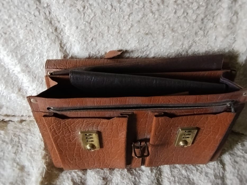 Teczka skórzana lata 60.