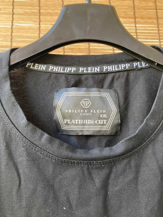 Philipp Plein XXL Original Crystal PP T-Shirt Czarna
