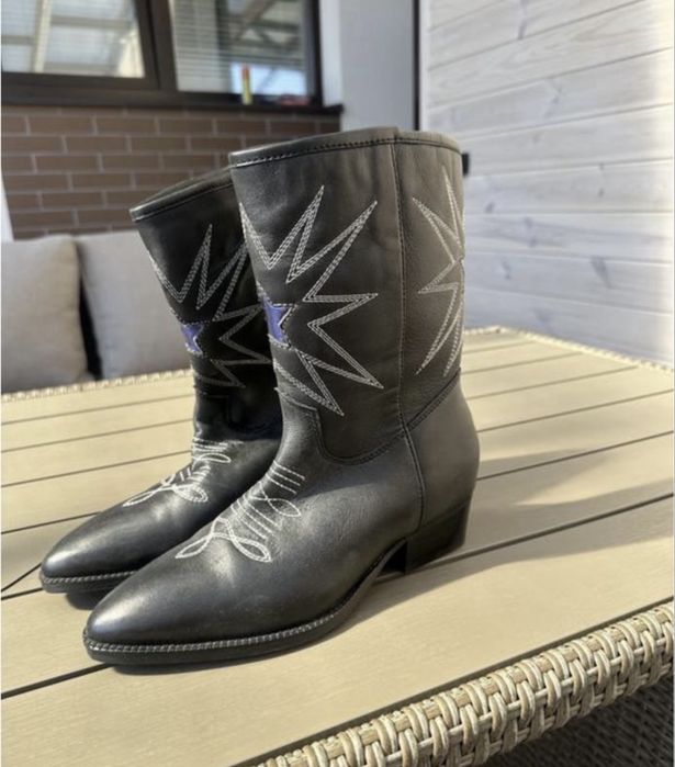 Казаки сапоги ковбойки черевики 38 шкіра