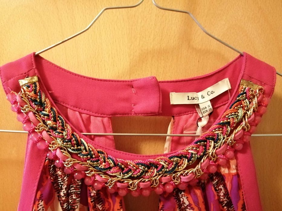 Vestido fluído elegante pelo joelho, T36/38, para festa/cerimónia