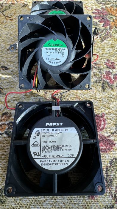 Профессиональные вентиляторы PAPST 12V, 24V, 220V.