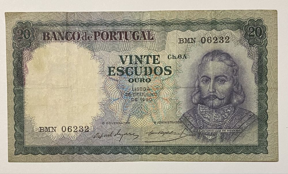 Nota 1308 - 20 Escudos Ch. 6A - 1960