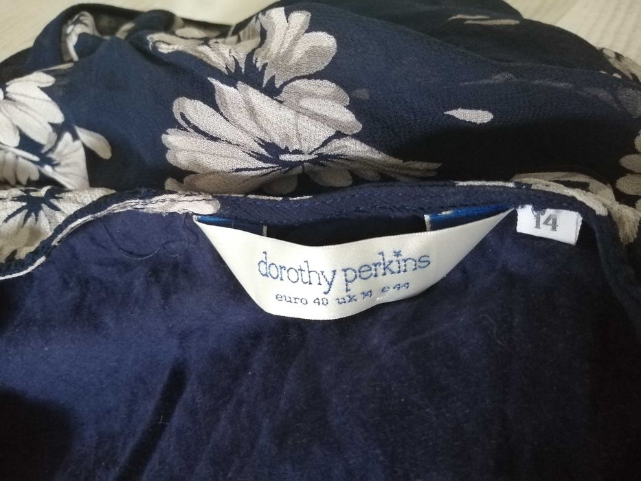Debenhams D Perkins 38M / 40L sukienka maxi skos granatowa bez rękawów