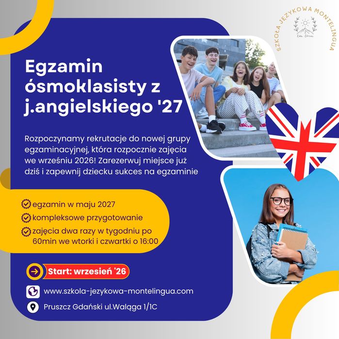 Pruszcz Gdański | Egzamin ósmoklasisty z j.angielskiego 2027