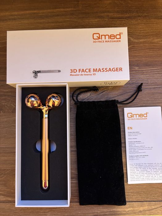 Masażer do twarzy i szyi  wibrujący na baterię 3D Qmed