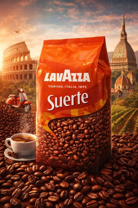 Lavazza Suerte, 10/10,  1kg, Włoska, Ziarna