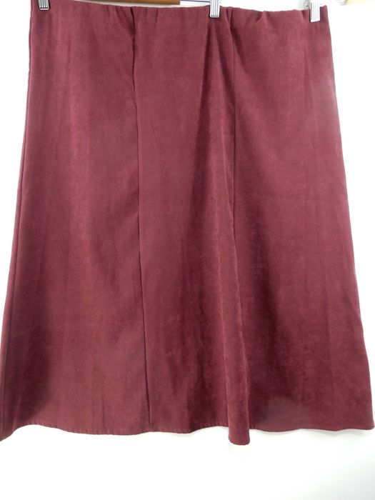 Spódnica maxi długa zamszowa bordowa rozkloszowana Bonmarche 50 52 5XL