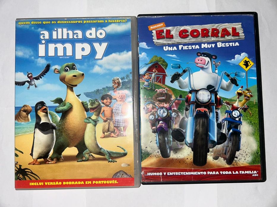 Dois dvd's filmes " a ilha de impy " e " O corral uma festa bestial"
