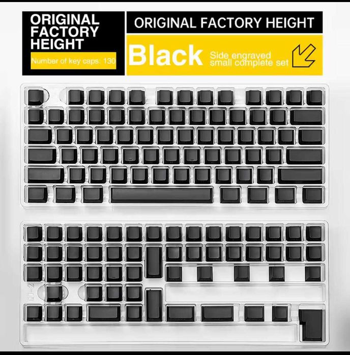 130 Keycaps Side Printed Black (Set completo)