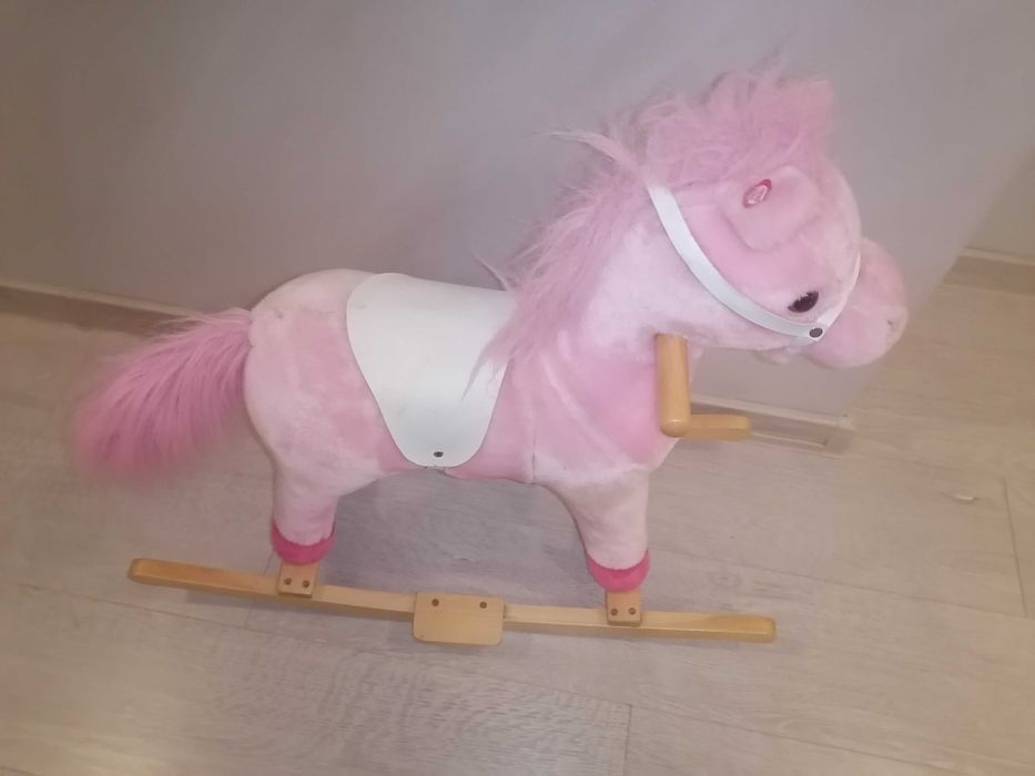 Koń na biegunach różowy Vida XL