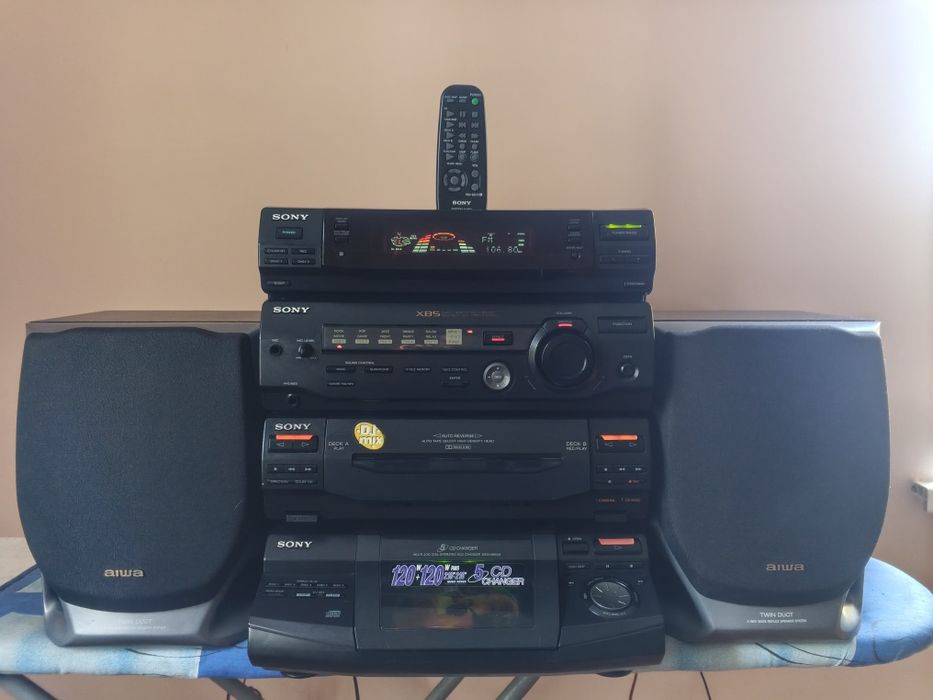 Потужний музичний центр, аудіокомплект Sony MHC-XB5 + акустика Aiwa (AUX, CD, Пульт)