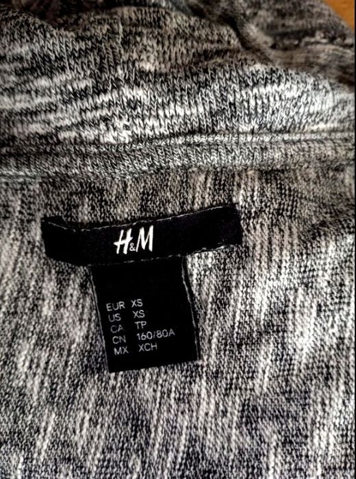 Kardigan z kapturem szary melanż zarzutka H&M XS
