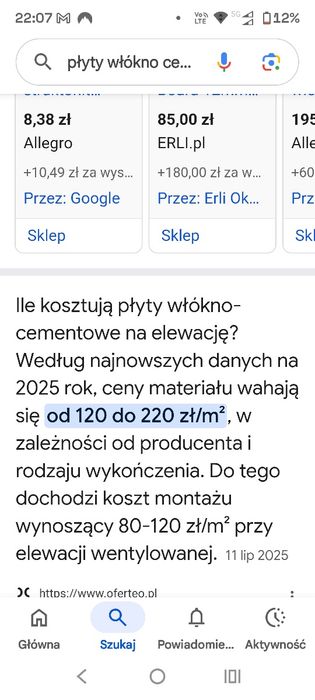 Płyty włókno cementowe na elewację 27 m2